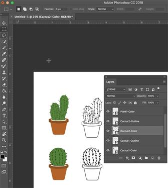 Chọn nhanh chóng với một layer hoặc group Photoshop