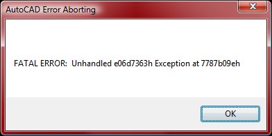 Khắc phục lỗi FATAL ERROR: unhandled khi cài cad