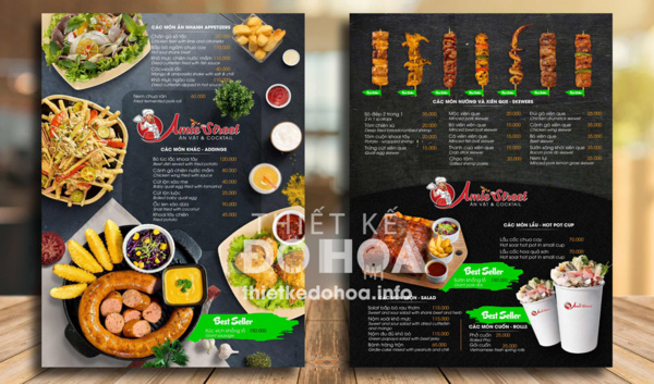 Sản phẩm thiết kế Menu của học viên Lê Ngọc Hân tại Graphic Express