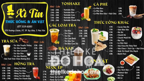 Sản phẩm thiết kế Menu của học viên Lê Ngọc Hân tại Graphic Express