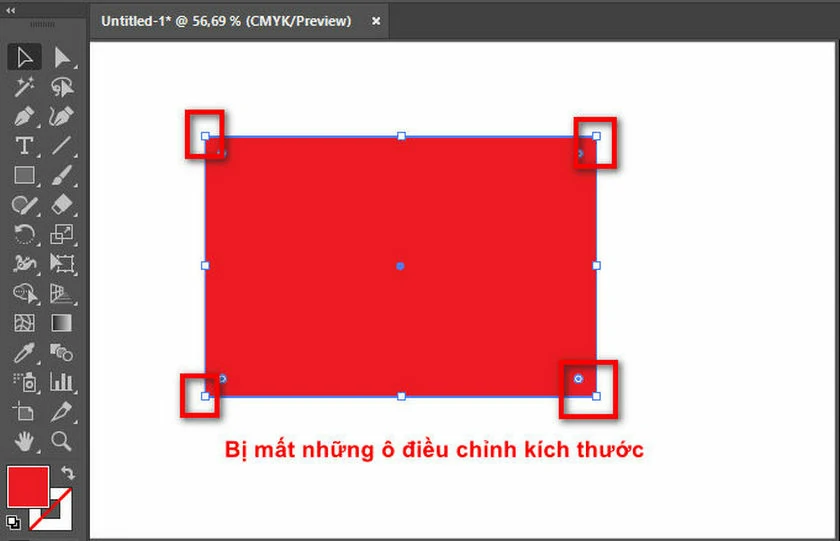 illustrator lỗi không hiển thị khung để thay đổi được kích thước