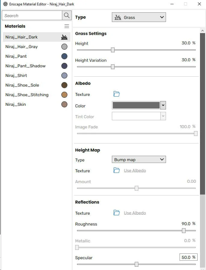 Foliage vật liệu lá cây cỏ trong Enscape Grass Enscape