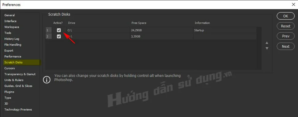 Khắc phục lỗi scratch disk are full trong photoshop Scratch disk full trong photoshop