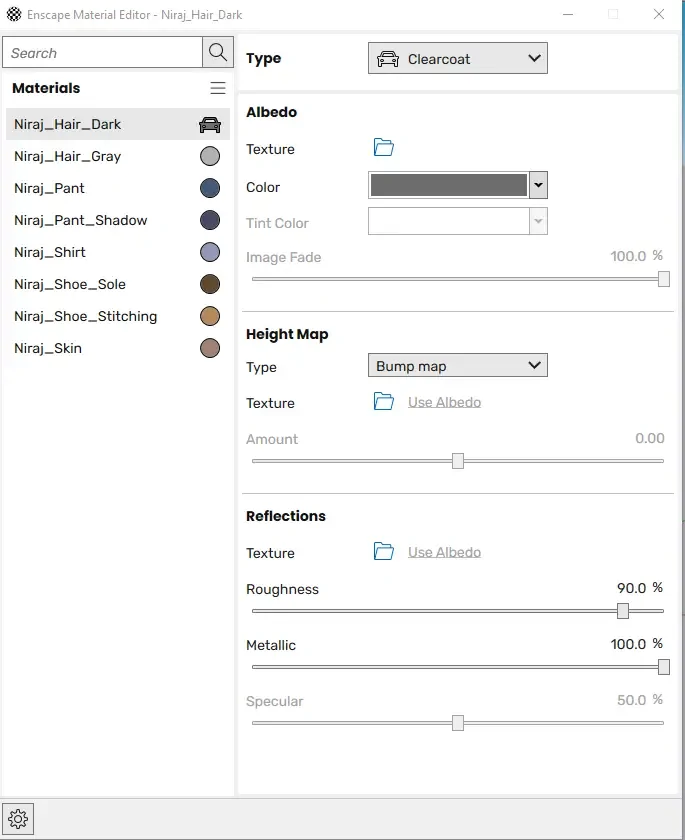 Clearcoat vật liệu kim loại trong Enscape vat lieu 1