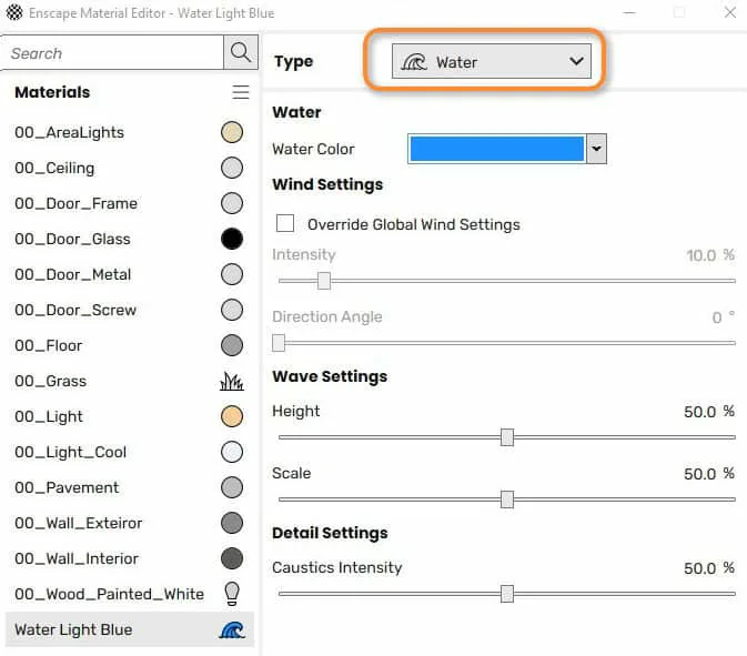 Water vật liệu nước trong Enscape Water vật liệu nước trong Enscap