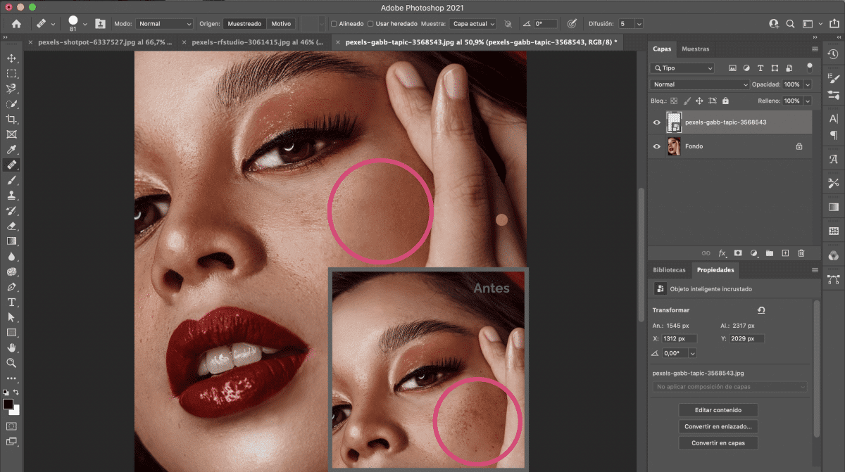 Sử dụng Photoshop để xử lý các mụn trên ảnh.