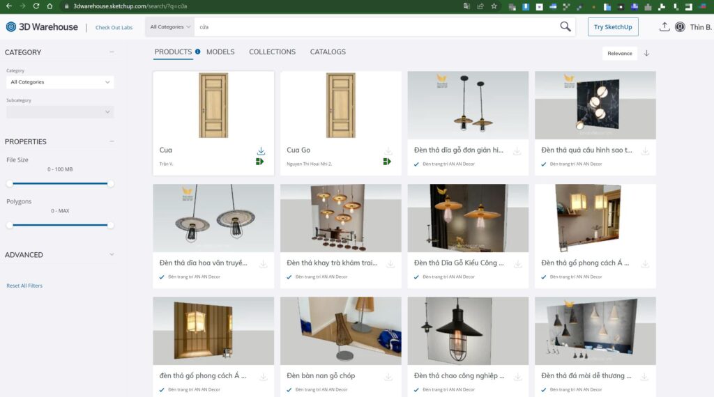 Thư viện sketchup miễn phí lớn nhất