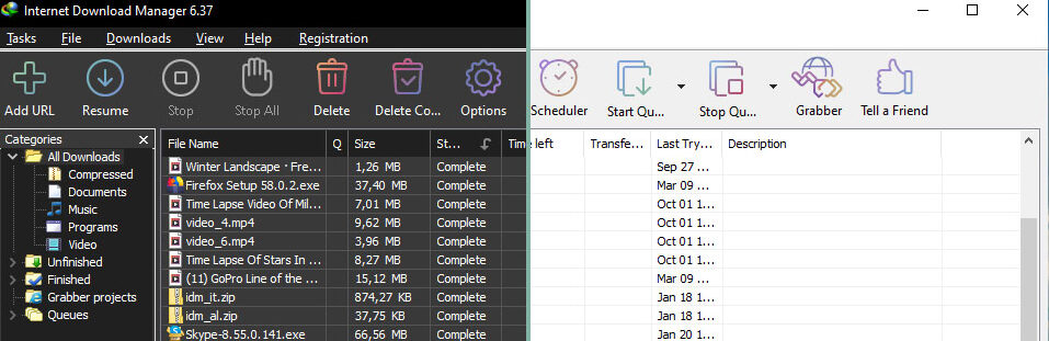 Chủ đề tối cho Trình quản lý tải xuống Internet