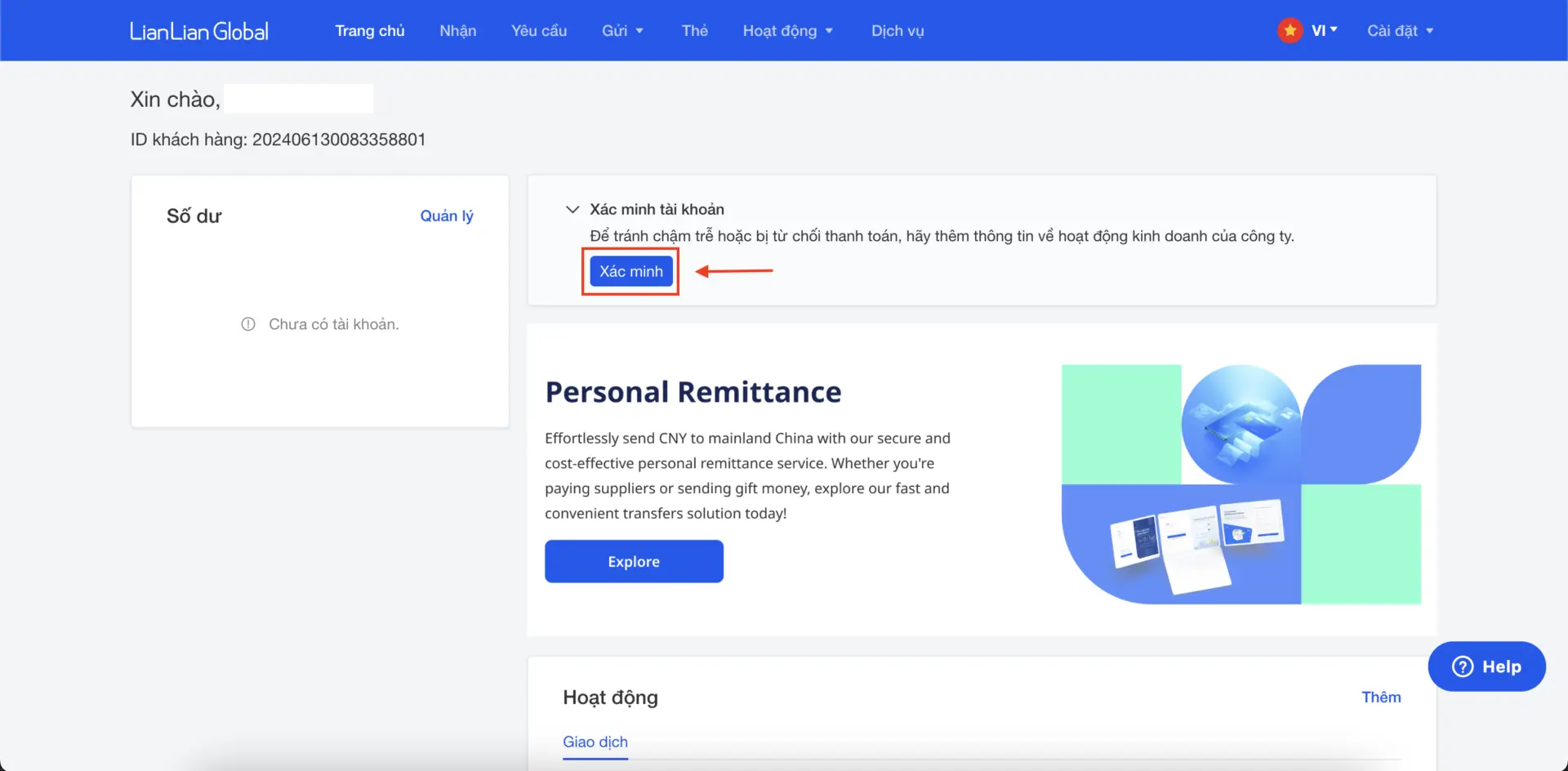 Hướng dẫn tạo tài khoản nhận tiền quốc tế